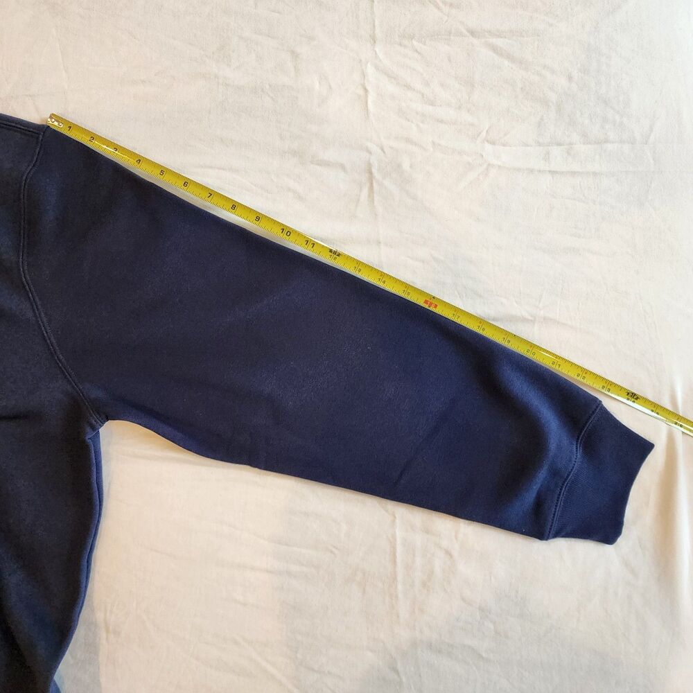 Gap NWT Logo Hoodie Men’s Large Navy Pullover Sweatshirt Fleece Relaxed Fit - Picture 7 of 8